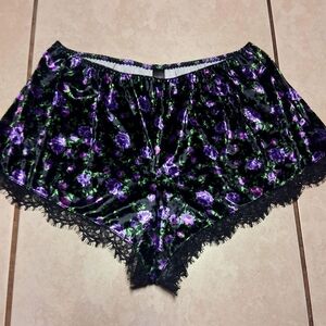 Victoria’s Secret  Floral Velvet Lace Trim Very Sexy Pajama Bottoms